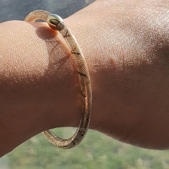 Gold Bracelet - round style mesh 18k - SOLD - Picture 6 of 11